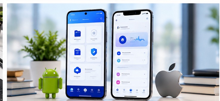Mobile phone displaying a modern app interface